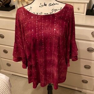 Sami & Jo Burgundy Women's Blouse